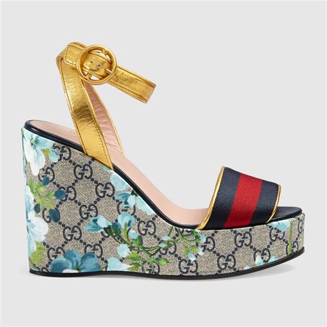 gucci platform wedge sandals|Gucci platform sandals colorful.